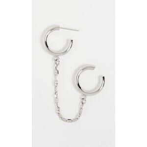 New Justine Clenquet Willow Earcuff + Earring, Brass / Silver